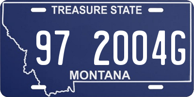 MT license plate 972004G
