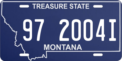 MT license plate 972004I