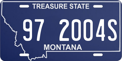 MT license plate 972004S