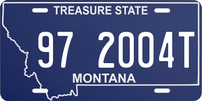 MT license plate 972004T