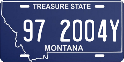 MT license plate 972004Y
