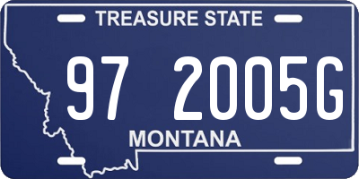 MT license plate 972005G