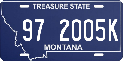MT license plate 972005K