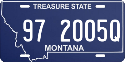 MT license plate 972005Q