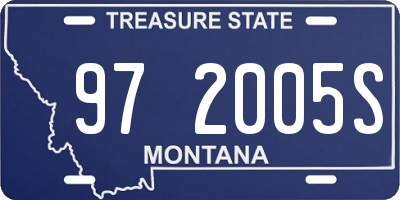 MT license plate 972005S