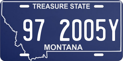 MT license plate 972005Y