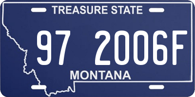 MT license plate 972006F