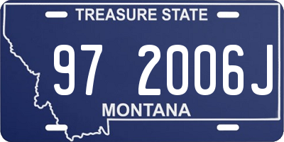 MT license plate 972006J