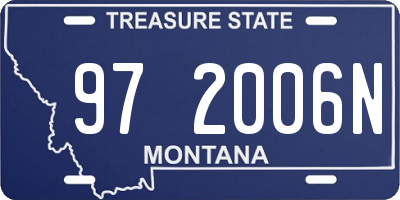 MT license plate 972006N