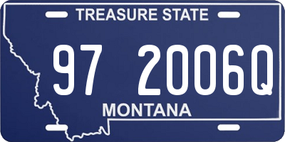MT license plate 972006Q