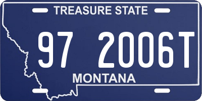 MT license plate 972006T