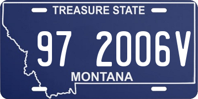 MT license plate 972006V