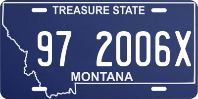 MT license plate 972006X