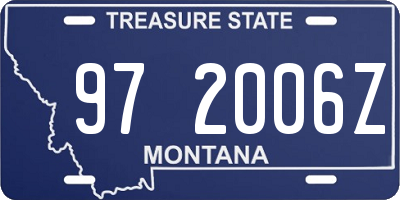 MT license plate 972006Z