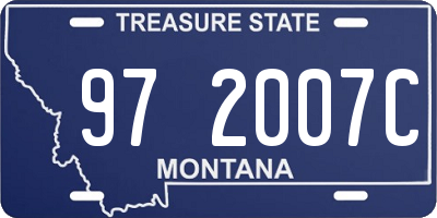 MT license plate 972007C