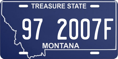 MT license plate 972007F