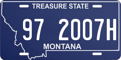 MT license plate 972007H