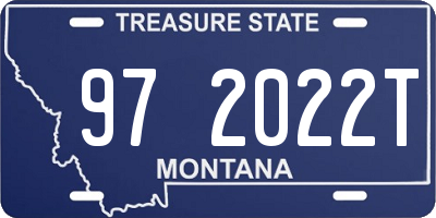 MT license plate 972022T