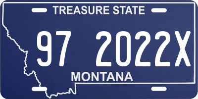 MT license plate 972022X