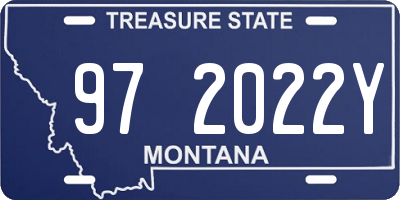 MT license plate 972022Y