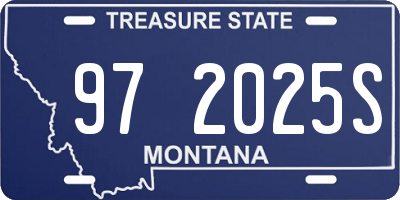 MT license plate 972025S