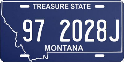 MT license plate 972028J