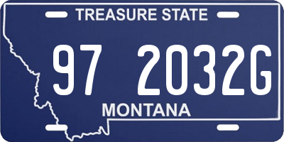 MT license plate 972032G
