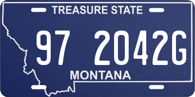 MT license plate 972042G