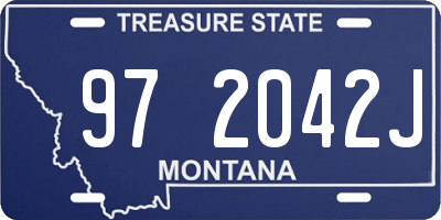 MT license plate 972042J