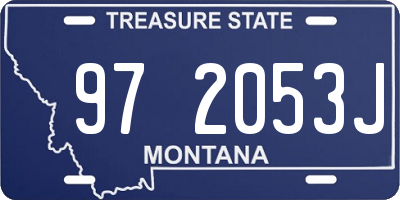 MT license plate 972053J