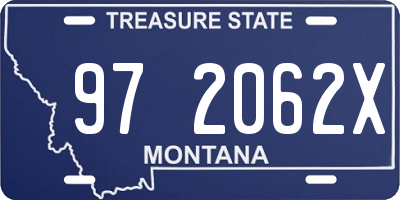 MT license plate 972062X