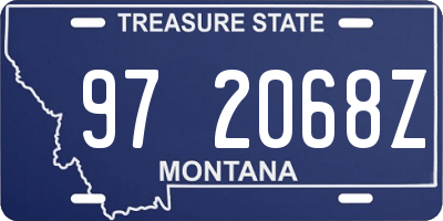MT license plate 972068Z