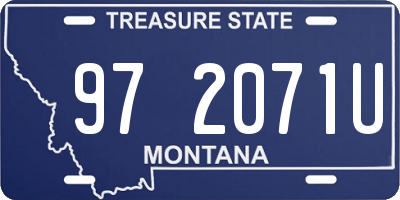 MT license plate 972071U