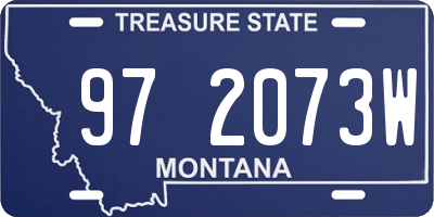 MT license plate 972073W