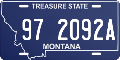 MT license plate 972092A