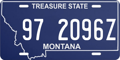 MT license plate 972096Z