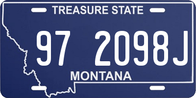 MT license plate 972098J