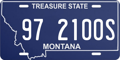 MT license plate 972100S