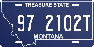 MT license plate 972102T
