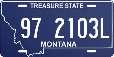 MT license plate 972103L