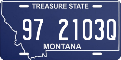 MT license plate 972103Q