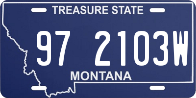 MT license plate 972103W
