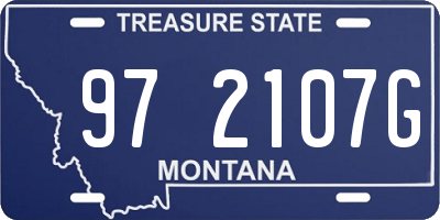 MT license plate 972107G