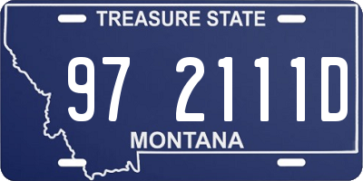 MT license plate 972111D