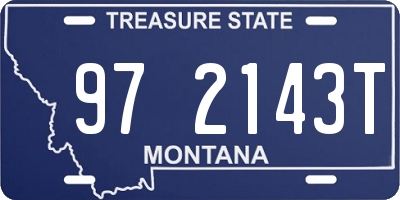 MT license plate 972143T