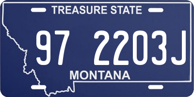 MT license plate 972203J