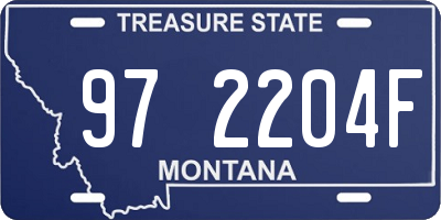 MT license plate 972204F