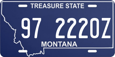 MT license plate 972220Z