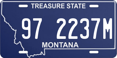 MT license plate 972237M