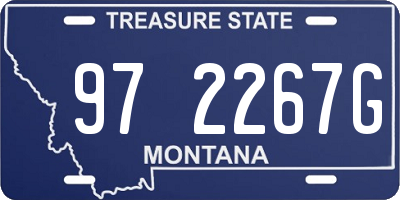 MT license plate 972267G